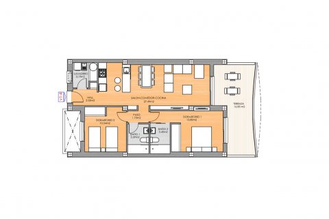 Apartamento en venta en Playa Flamenca II, Alicante, España 2 dormitorios, 73 m2 No. 37834 - foto 7