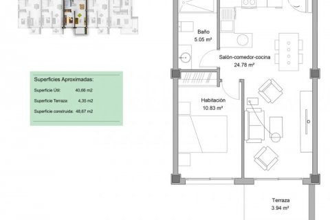 Apartamento en venta en El Campello, Alicante, España 1 dormitorio, 53 m2 No. 45176 - foto 9