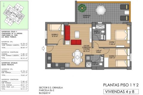 Apartamento en venta en Villamartin, Alicante, España 3 dormitorios, 92 m2 No. 43457 - foto 9