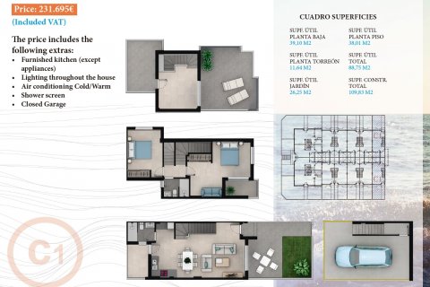 Casa adosada en venta en La Manga del Mar Menor, Murcia, España 2 dormitorios, 110 m2 No. 58591 - foto 8