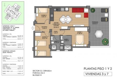 Huoneisto myytävänä Villamartin, Alicante, Espanja, 3 makuuhuonetta, 94 m2 No. 43460 - kuva 9