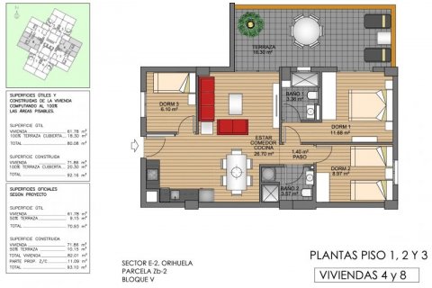 Huoneisto myytävänä Villamartin, Alicante, Espanja, 3 makuuhuonetta, 92 m2 No. 43444 - kuva 9