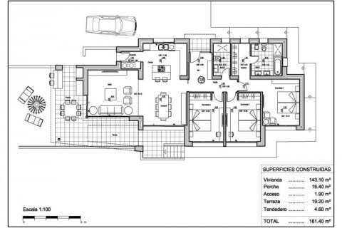 Huvila myytävänä Benissa, Alicante, Espanja, 3 makuuhuonetta, 161 m2 No. 44177 - kuva 10