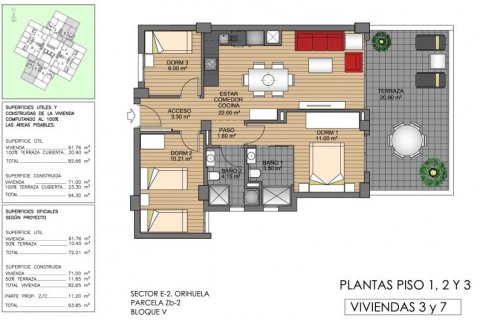 Huoneisto myytävänä Villamartin, Alicante, Espanja, 3 makuuhuonetta, 94 m2 No. 43441 - kuva 9