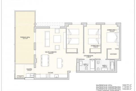 Dzīvoklis pārdošanā Alicante, Spānijā 3 istabas, 117 m2 Nr. 43382 - attēls 7