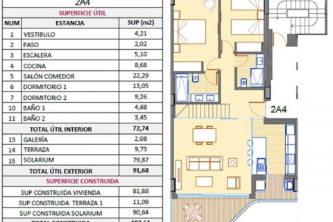 Продажа пентхауса Аликанте, Испания 2 спальни, 184м2 №44709 - фото 10