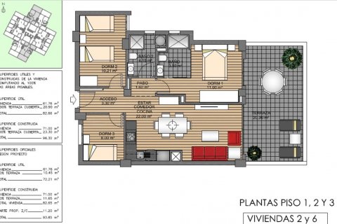 Продажа квартиры в Ла Зения, Аликанте, Испания 3 спальни, 77м2 №62953 - фото 29