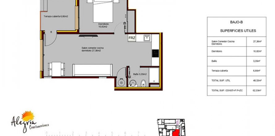 Apartment in Torrevieja, Alicante, Spain 1 bedroom, 63.29 sq.m. No. 30511