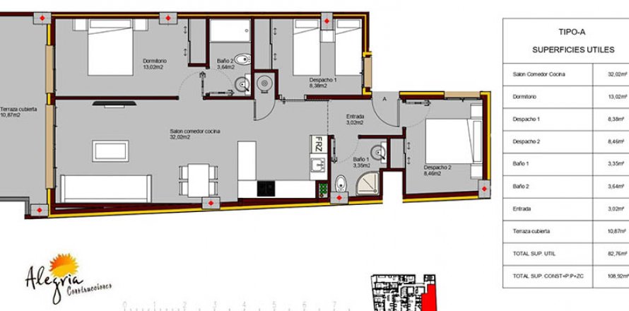 Apartment in Torrevieja, Alicante, Spain 3 bedrooms, 110.57 sq.m. No. 30527