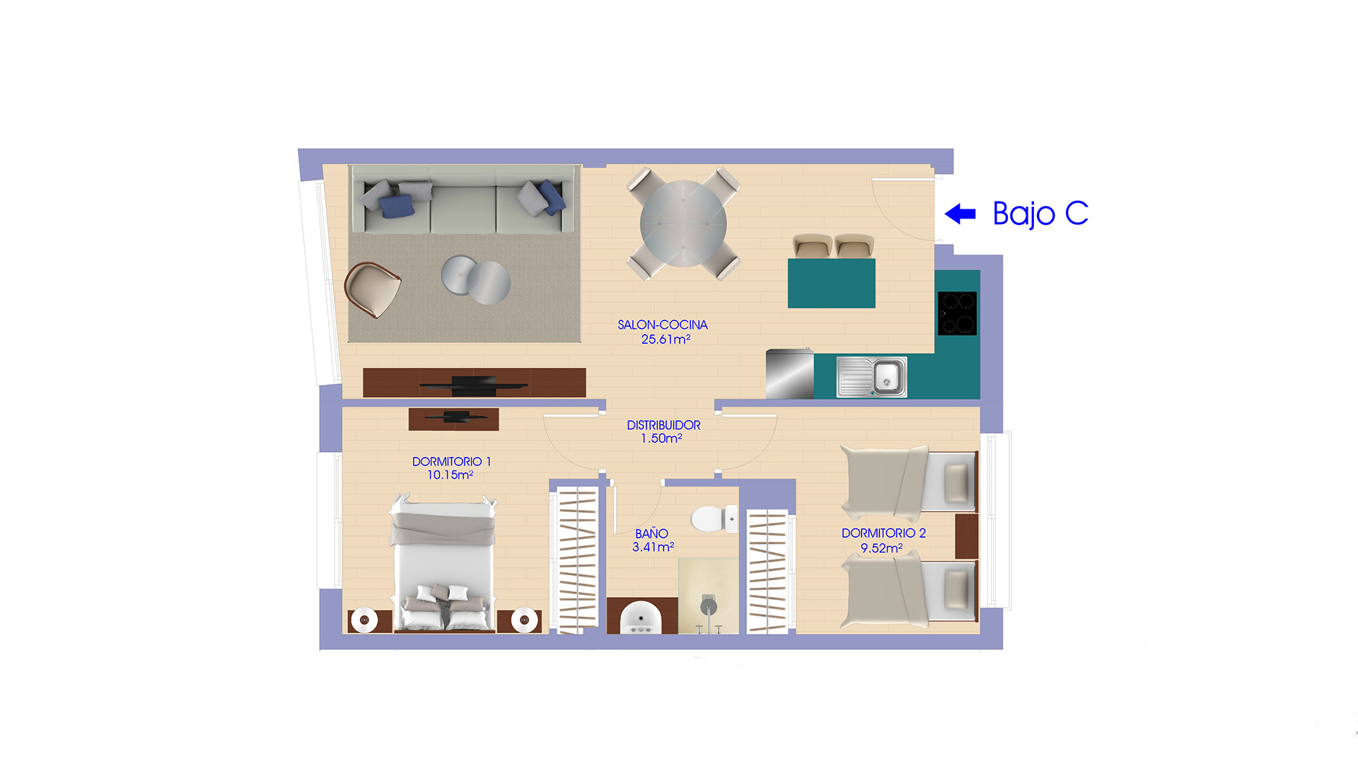 Dzīvoklis Ventura Estepona, Estepona, Malaga, Spānijā 2 istabas, 75.96 m2 Nr. 49474