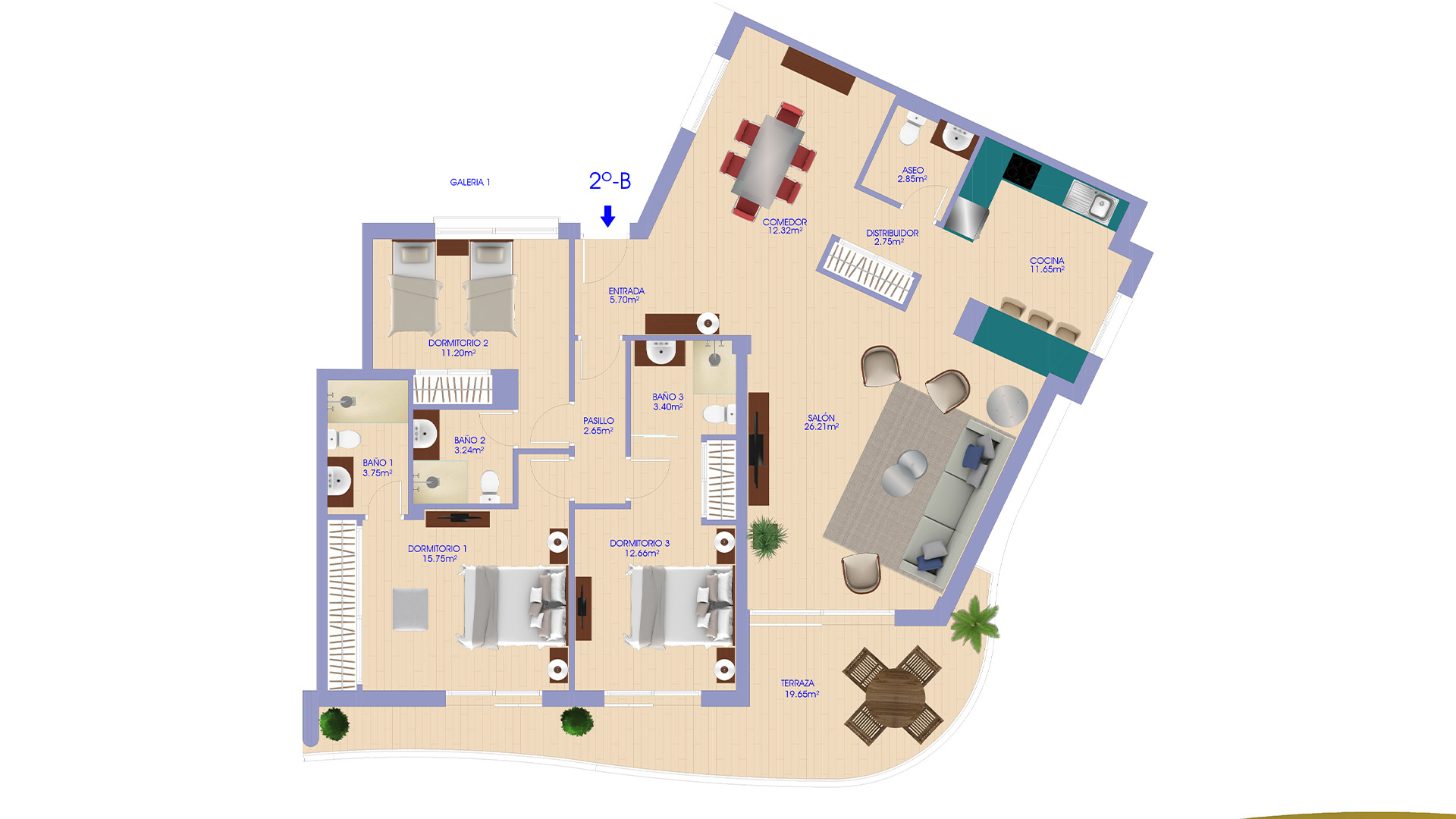 Huoneisto Ventura Estepona, Estepona, Malaga, Espanja 2 makuuhuonetta, 63.36 m2 No. 49476