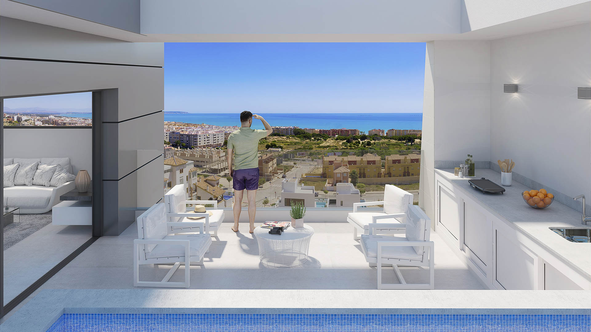 Lägenhet i Mirador Del Mediterraneo, Guardamar del Segura, Alicante, Spanien 3 sovrum, 91.39 kvm. Nr. 52033