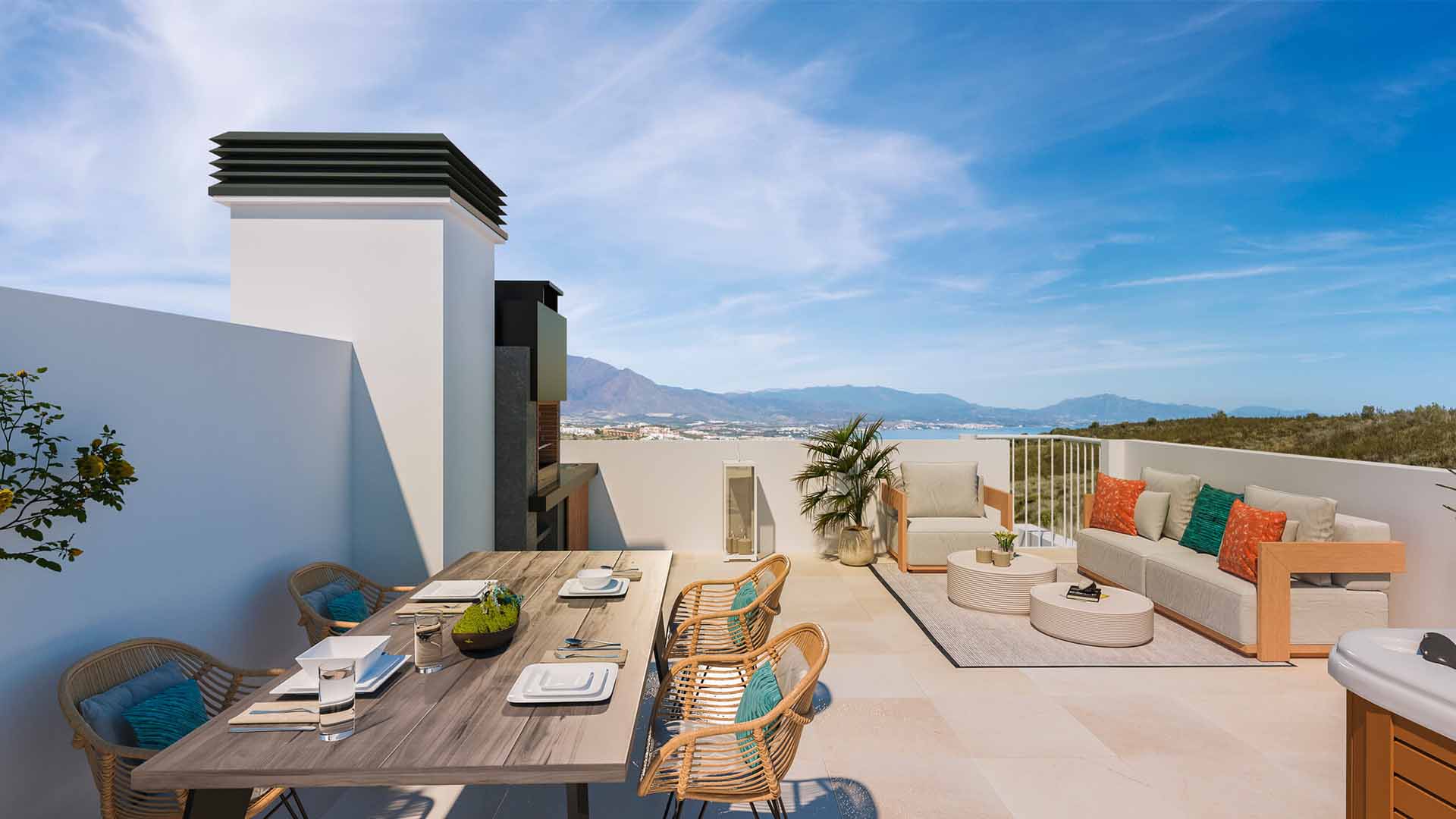 Townhouse in Golden View II, Manilva, Malaga, Spa, 3 bedrooms, 126.79 sq.m. No. 52376
